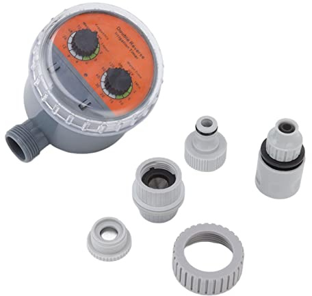 HWGING Bewässerungs-Timer, Kugelhahn mit Zwei Zifferblättern, IP67, Wasserdicht, Automatisch, Drucklos, Bewässerungs-Timer Innenhöfe, Balkone, Bewässerungssteuerung