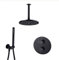 Duschsystem, Deckenmontage, Messing, schwarze Duscharmaturen, 20,3–30,5 cm, Regenduschkopf, Badezimmer-Umsteller, 2- und 3-Wege-Thermostatventil mit Handbrause, Luxus-Duschset, 8 Zoll