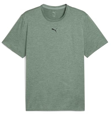 Puma Unisex M TAD Essentials Heather CAT Tee (CF small cat) T-Shirts, Green Moon Heather,