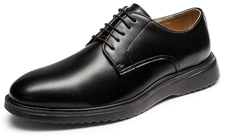 Bruno Marc GrandFlex Ease Polish Zapatos de Vestir Hombre Zaptos Casuales Transpirables con Cordones Hombre Cómodos Oxfords,Size 46,Negro,SBOX2402M
