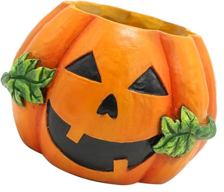 YUYTE Vaso in Resina a Forma di Zucca, Fioriera Succulenta Zucca Decorazione di Halloween, Vaso a Forma di Zucca per il Raccolto Autunnale del Ringraziamento Halloween