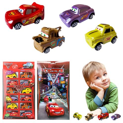 IFHDO Spielzeugauto Set, 12 Stück Kinderidee Spielfahrzeuge, Car Toys als Geburtstag Mini Auto Spielzeug Lightning car Spielzeug, Kinderspielzeug Fahrzeuge für Kinder Jungen Mädchen