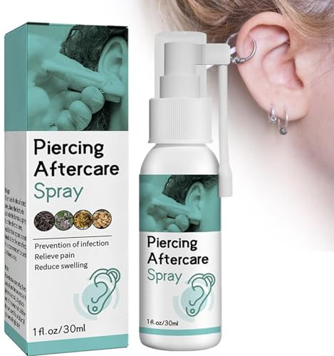 Piercing Cleaning Solutions | Piercing Aftercare Spray | Saline Aftercare Spray | Ear Piercing Care Spray | Mild Piercing Aftercare Liquid | Piercing Cleaning Solution To Shrink Piercing Bumps For Ear