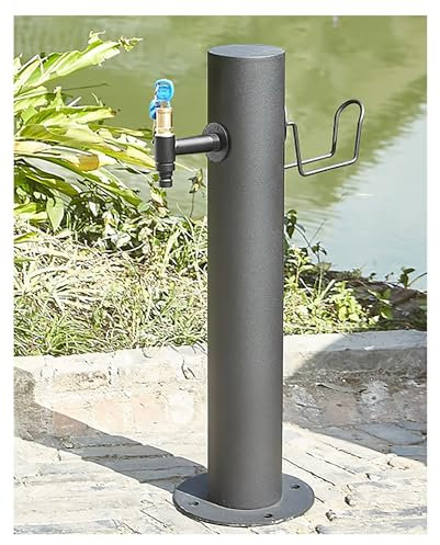 FXNFXLA Colonne d'eau De Jardin Verticale Cylindrique en Acier Inoxydable pour Extérieur, Colonne d'eau De Jardin Autonome avec Robinet, Fontaine à Eau Montée Au Sol