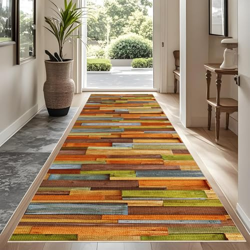 Rutschfeste Maschinenwaschbare Fußmatte 50 x 100 cm flurteppich läufer lang Flurteppich Wohnzimmer Teppich Küchenteppich Läufer für Eingang Küche Schlafzimmer Wohnzimmer, Schmutzfangmatte Innen