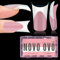 NOVO OVO Lot de 150 faux ongles blancs en acrylique avec lune, courbés, épais, moyens, longs, 15 tailles
