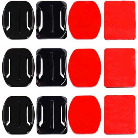 SIRLOMU 12 piezas Montura de Casco Adhesivo 3M Compatible con GoPro Hero 12/11/10/9/8/7/6/5/4/3 Cámaras de Acción