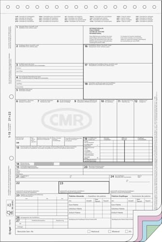 SIGEL CMR Frachtbrief international A4 selbstdurchschreibend 50 Stück | FB490, internationaler Frachtbrief mit 4-fachem Formularsatz