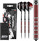 KOTO - Tribute Darts 18 G, Silber & Rot, Darts Set inkl. 3 Barrels, Flights + Shafts & Dartwallet, Fester Ringgrip