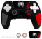 HLRAO Funda protectora antideslizante de silicona para PS5, diseño de araña negra y suave, compatible con mando PS5/Slim/Pro con 2 tapas de agarre para el pulgar, protectores de joystick, calcomanía