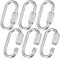 M METERXITY 6-Pack Quick Chain Link Connector, M5 3/16 304 Stainless Steel D-Shape Locking Repair Chain Links for Swing/Camping/Hiking/Backpack, Twist Key Ring Screw Chain Link [Silver]
