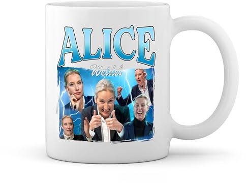 All Faces Of Alice Weidel Afd Weiße Tasse Mug