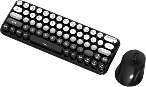 Clavier Gamer Sans Fil 2.4Ghz avec Souris Gaming - Ergonomique, Silencieux et Etanche pour Computer/PC/Laptop/Windows, Home/Office, Mac(Noir)