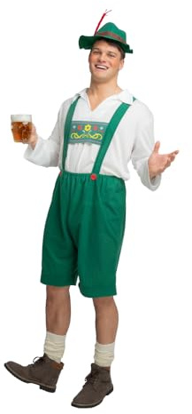 Wicked Costumes Mens Bavarian Oktoberfest Costume – Lederhosen Fancy Dress Outfit for Beer Festival, Stag Nights & Parties