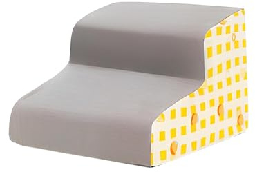 Rampa para Perros Escaleras Perros Seguras 3 Niveles Espuma Alta Densidad Peldaños Antideslizantes para Mascotas Mayores O Lesionadas Acceso A Sofá Cama Cubierta Desmontable Lavable