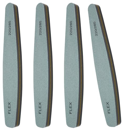 220/280 Grit Washable Professional Nail Files, 4Pcs Double Sided Nail Files for Gel Natural and Acrylic Nails, Thickened Fingernail File Manicure Tools Pet Grooming Tools Nails Buffing Block