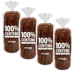 4 pack - PAN 100% CENTENO KETTERER | Pan integral elaborado a base de harina de centeno, sin azúcar añadido, fuente de fibra, bajo en grasas saturadas 500g x 4