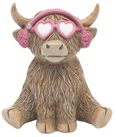 Lesser & Pavey Happy Highland Cow Ear Moofs Home Decor Figurines & Ornaments For Home & Office | Decorative Home Accessories Statues For Indoor & Outdoor | Lovely Gifts for Women & Men