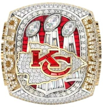 ZIERVIA Football Champion Ring – Kansas Mahomes 15 – Erinnerungsgeschenk for Fans(2022-2023,9#)