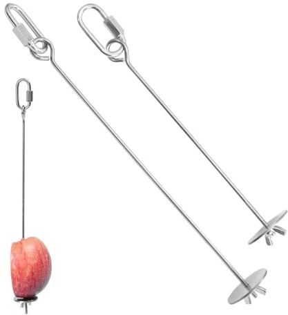 KAHZOR 2 Pièces Brochette Nourriture Perroquet en Acier, Support Légumes, Inoxydable Porte-Fruits Viande Alimentaire, pour Cages Oiseau,Animal Jouet Perruche, Accessoire pour Perroquet