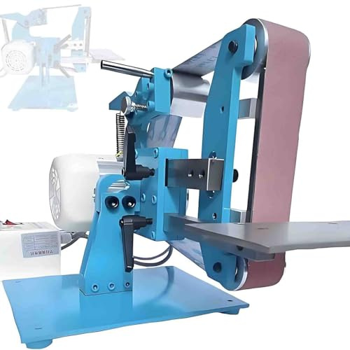 Electric Mini Belt Sander - 750W, Adjustable Speed 50-6500 RPM, Vertical/Horizontal Sanding, All-Steel Construction, 5 Sanding Belts Included