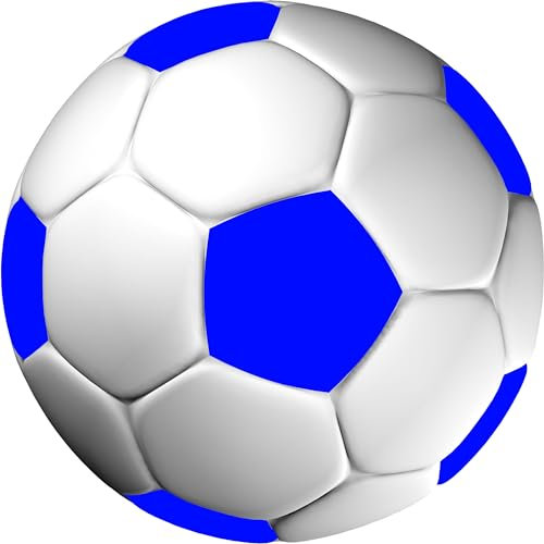 Tortenaufleger Tortendeko Fototorte Tortenbild Geburtstag Party Fußball 3D-Effekt Rund 20 cm Ø FB02 Blau