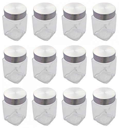 Vorratsglas Gewürzglas Glas mit Edelstahlverschuss 300 ml 12 Stück