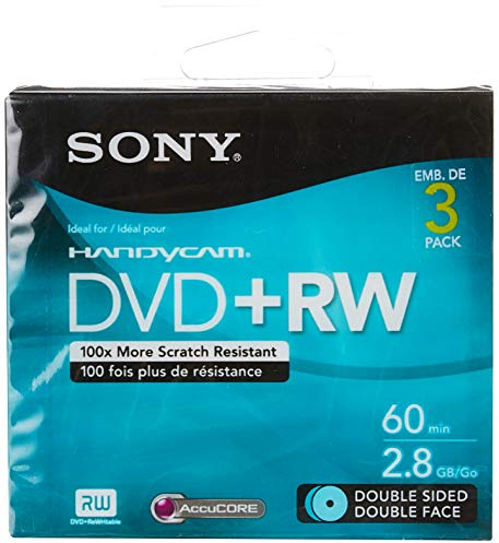 Sony 3DPW60DSR2HC DVD+RW, doppelseitig, mit Aufhängelasche, 8 cm, 3 Stück