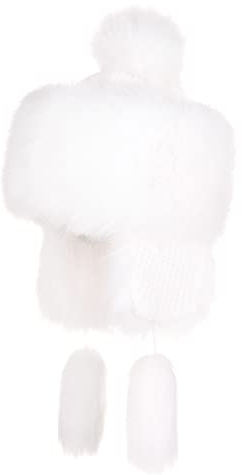Futrzane Classic Mütze mit Ohrenklappen - Fliegermütze Damen - Russische Hut (One Size, Weiß Classic)