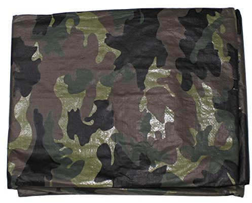 MFH Stabile Abdeckplane mit Metallösen Tarn Plane Schutzplane Gewebeplane Woodland (2,35 x 3,85m)
