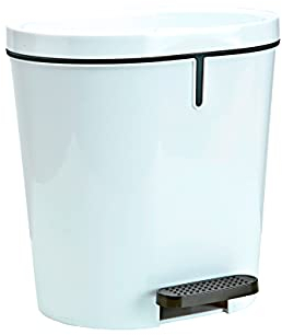 Denox Poubelle à Pédale Sanitaire Ovale, 8 L, Blanc
