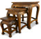 livasia Opiumtische aus Massivholz 3er Set – 30/40/50cm hoch – Handgeschnitzte Beistelltische Holz aus Thailand, Nachhaltig & Elegant (Braun)