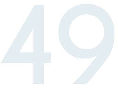 1peak Hausnummer Aufkleber 49 in weiß, 20 cm groß, für Mülltonne, Tür, Tor & div. Beschriftungen, wetterfest