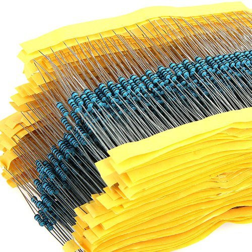 600 Stück Metall Folien Widerstände, Metallfilm Widerstand, Widerstand Sortiments kit, 1/4W Metallfilm Widerstand, für DIY Projekte und Experimente, Mehrere Widerstandswerte Optional (10 Ohm -1M Ohm)