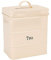 Harbour Housewares Metal Tea Canister - Cream - Pack of 1 - Vintage Metal Kitchen Storage Loose Tea Caddy Preserve Food Tin Bin Container Jars Airtight Lid