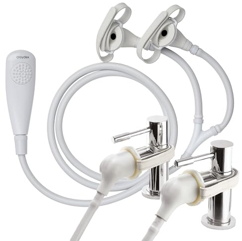 Croydex Removeable Push-Fit Secura Bath Shower Set, White