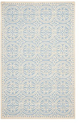 SAFAVIEH Area Rug 8x10 - Cambridge Collection - Large - Light Blue & Ivory, Handmade Wool, Moroccan Design, Ideal for Living Room, Bedroom, Office, Dining Space (CAM123A)