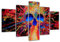 Visario 5532 Bilder auf Leinwand Bild 160 x 80 cm Skull Totenkopf bunt fünfteilig
