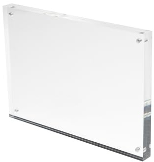 Deflecto 949881 - Magnetischer Blockk Acryl A6 | Doppelseitiger magnetischer Acrylblock für Fotos, Schilder und Tischkarten. Klares, freistehendes Bild für jede Theke.