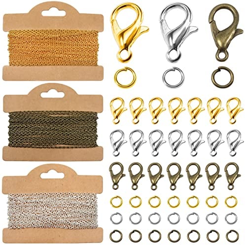 TOAOB 15M Gliederkette Schmuckkette Ketten 3 Farben Kette Meterware 2mm Chain Ketten zum Basteln Kettenband Schmuckherstellung für DIY Schmuck Kette Basteln Herstellung