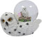 PIA International Glitzerkugel Schneeeule, liegend Schneekugel Tier Tiere Vogel Vögel Schneekugeln Eule