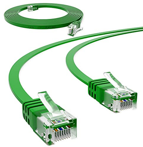 HB-DIGITAL 0,5m Netzwerkkabel LAN Flach Patchkabel mit RJ45 Stecker Kupfer PROFI Slim flexibel für Gigabit Ethernet kompatibel mit PC, Router, Switch, Modem, TV, Spiel Konsole Grün