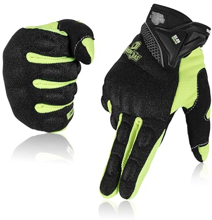 BORLENI Motorradhandschuh Herren Motorradhandschuhe atmungsaktive Vollfinger-Motorradhandschuhe Touchscreen Knöchelhandschuhe Grün