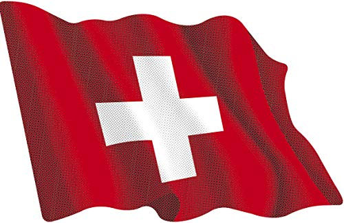 Artimagen Aufkleber, Flagge, gewellt, Schweiz, klein, 65 x 50 mm.
