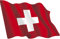 Artimagen Aufkleber, Flagge, gewellt, Schweiz, klein, 65 x 50 mm.
