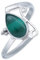 mantraroma Damen Ring Silber mit Stein Malachit Edelstein grün schlicht groß modern