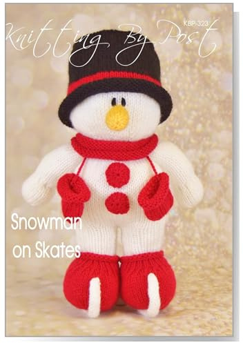 Knitting Pattern - Snowman on Skates from Knitting by Post. Knitters A5 UK Craft Ideas. Christmas Knits. Knit Purl Rib SSK Stocking Stitch Made in The UK