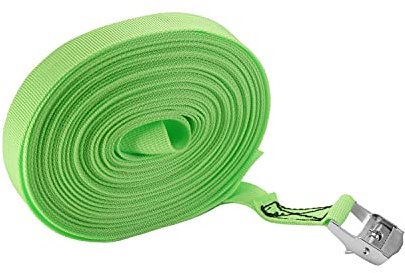 MroMax Zurrgurt mit Cam-Schnalle, 2,5 cm x 11,9 m, mit Cam-Lock-Schnalle, bis zu 51 kg, Grün