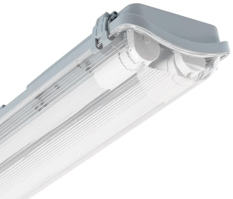 LEDKIA LIGHTING - Pantalla Estanca Slim para 2 Tubos LED | Protección IP65 | Uso Interior y Exterior | Resistente al Agua y Polvo | Conexión Lateral, 600 mm, Policarbonato