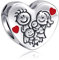 LaMenars Love Charms 925 Silber für Familie Freund Mutter Liebhaber Freundin Schwester Anhänger Charm Geeignet für Damen Armbänder und Halsketten Geburtstag (A2-Glückliche Familie)